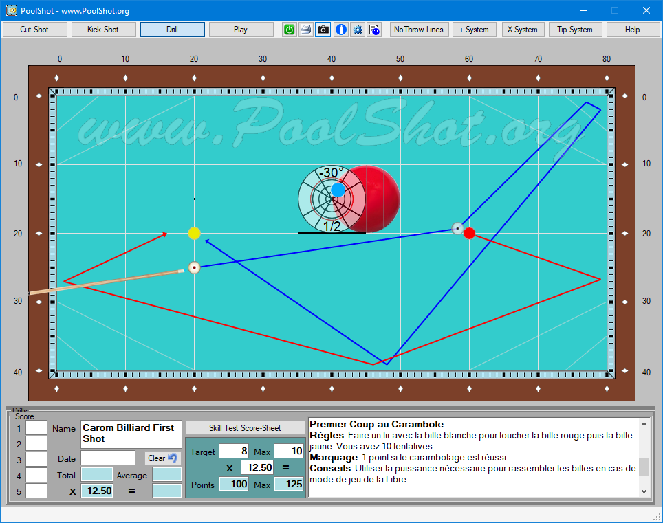 Carom Billiard First Shot